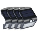 Aplique Solar V-TAC - IP65 Impermeable - Negro - 1.5W - 220 Lumens - 4000K - Pack de 4