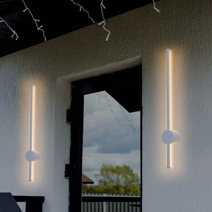 V-TAC LED Aplique Moderno - IP65 Impermeable - Cuerpo Blanco - 12W - 1400 Lumens - 3000K