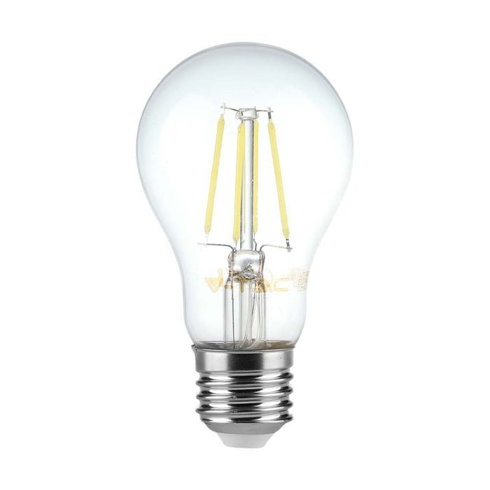 Bombilla LED V-TAC GLS - Transparente - Clara -  Soporte E27 - IP20 - 8W - 720 Lumens - 3000K