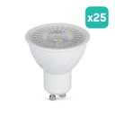 V-TAC LED Dimmable Spot Light - GU10 - Lente 110° - IP20 - Blanco - 6W - 445 Lumens - 4000K - Pack de 25