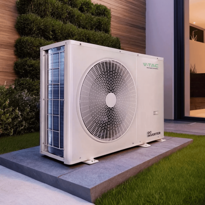 Bomba de Calor V-TAC 12kW Monofásica - ATW Monobloc - R32 - Ventilador DC - 220-240V