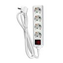 V-TAC Adaptadores y Tomas - 4 Vías - Interruptor Extensión Toma - IP20 - Blanco - 1.5m Cable
