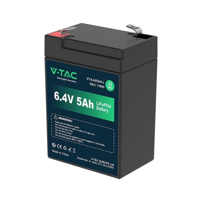 Sistema de alimentación eléctrica V-TAC - Baterías LiFePO4 5AH - IP55 - Negro