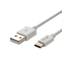 V-TAC Cable USB - Tipo C - Silver Series - Blanco - 1M