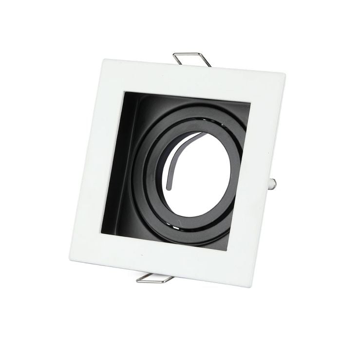 V-TAC LED Aro cuadrado - Empotrable - GU10 - IP20 - Blanco
