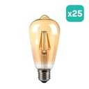 Bombilla LED V-TAC - Ámbar - ST64 - Soporte E27 - IP20 - 4W - 350 Lumens - 2200K - Pack de 25