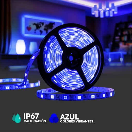 [5118] Tiras de Luz LED V-TAC - Módulos - IP67 Impermeable - Código de Color: Azul - 0.72W- 66 Lumens