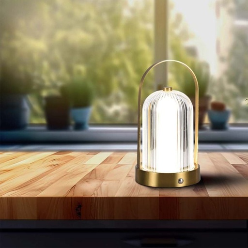 [7989] V-TAC Lámpara Recargable de Mesa - IP20 - Oro Francés - 1W - 55 Lumens - 3IN1