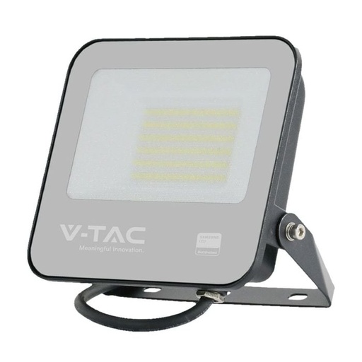 [23600] Proyector LED V-TAC - Samsung - IP65 Impermeable - Cuerpo Negro - 1 Metro de Cable - 50W- 4270 Lúmenes - 6500K