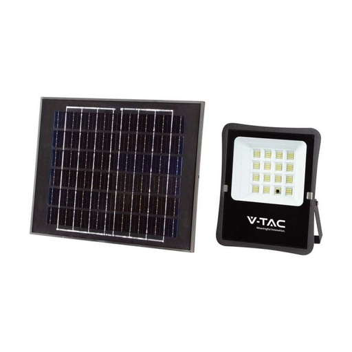 [6967] Proyector Solar V-TAC - IP65 Impermeable - Cuerpo Negro - 1200 Lumens - 4000K