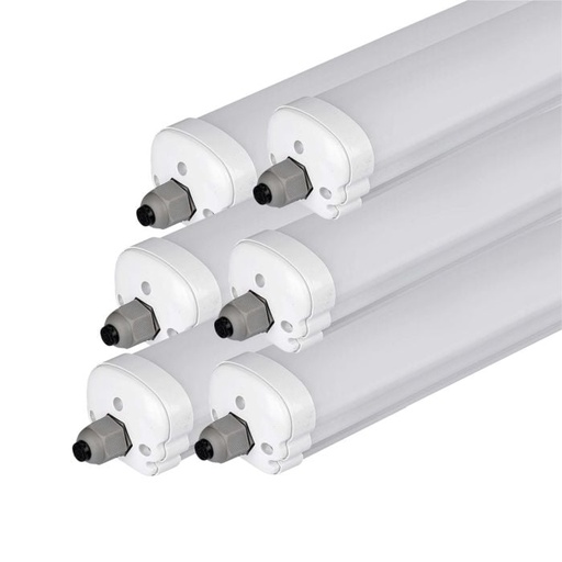 [216282] LED Batten Fitting - Serie G - IP65 Waterproof - 18W- 2160 Lumens - 6500K - Pack de 6