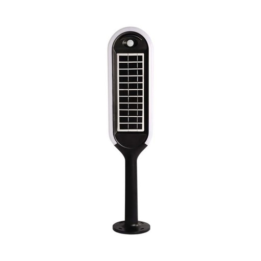 [6666] V-TAC Solar Bollard Light - IP65 Impermeable - Blanco + Negro - 5W- 400 Lumens - 3000K