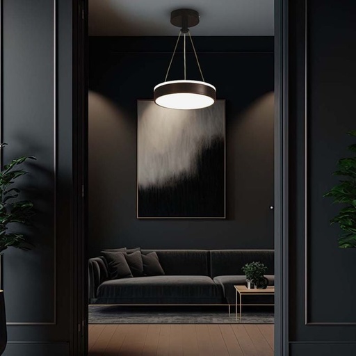 [6931] V-TAC Lámpara de techo de diseño - IP20 - Cuerpo negro - 12W - 1280 Lumens - 4000K