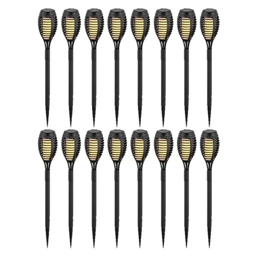[8689] V-TAC Solar Flame Stick Lights - IP44 - Negro - 1W - 2200K  - Pack de 16