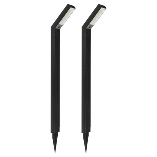 [23997] V-TAC Solar Spike Light - IP65 Impermeable - Negro - 80 Lumens - 3IN1 - Pack de 2