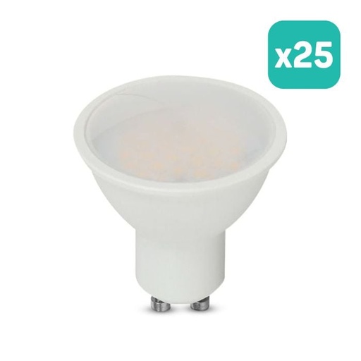 [218781] V-TAC LED Spot Light - 100lm/w - GU10 - Lente 100° - IP20 - Blanco - 10W - 1000 Lumens - 3000K - Pack de 25