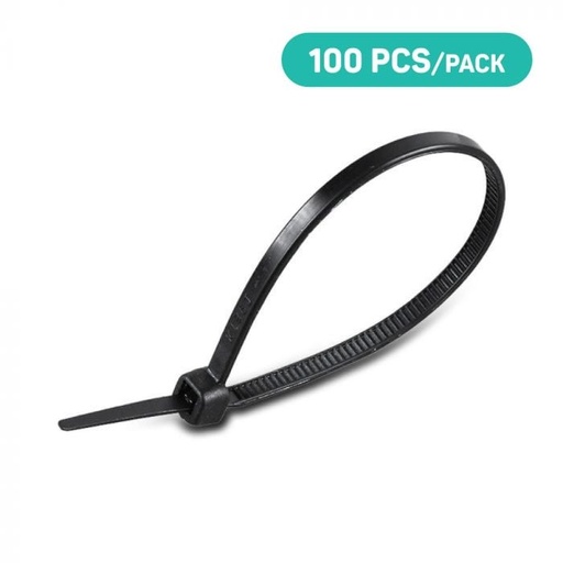 [11169] V-TAC Brida de Nylon - 3.5 x 250mm - Negra - 100 Piezas/Paquete