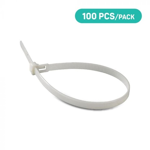 [11165] V-TAC Brida de Nylon - 3.5 x 150mm - Blanca - 100 Piezas/Paquete