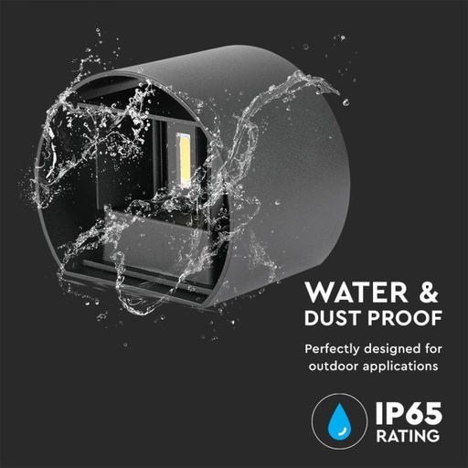 [217090] Aplique LED Redondo V-TAC - Bridgelux - IP65 Estanco - Negro - 5W - 700 Lumens - 4000K